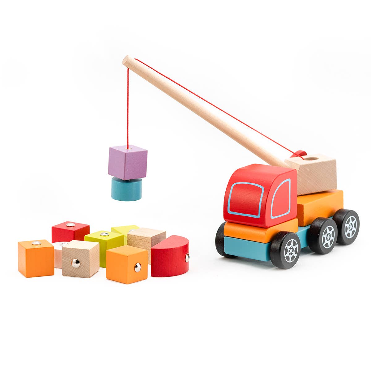 Cubika Wooden Toy Crane Truck